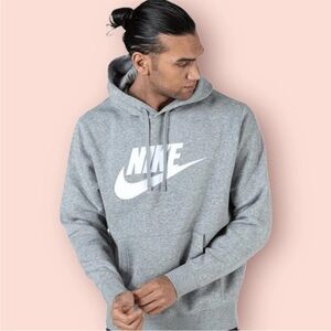 Nike Men's Club Fleece Gray Hoodie Sweatshirt